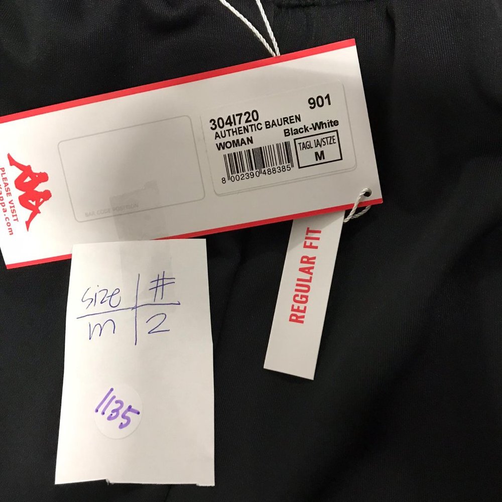 NWT KAPPA side button Trouser Pant black athletic_3
